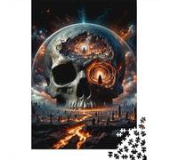 1000 Piece Jigsaw Puzzle, Skull Planet Wall Scroll, 70x50cm/1000pcs, for Adults, Relaxing Winter Hobby, Weekend Downtime And Cosy Evenings
