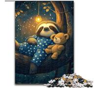 1000 Piece Jigsaw Puzzle Sloth And Teddy Bear Jigsaw Puzzles for Adults 1000 Piece An for Christmas Or Birthdays (Size 50x75cm)