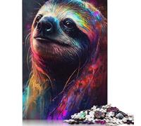 1000 Piece Jigsaw Puzzle Sloth Animal Graffiti Puzzle for Adults Cardboard Jigsaw Interesting Stress Reduction Jigsaw Puzzles 38x26cm