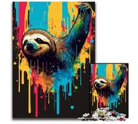 1000-Piece Jigsaw Puzzle Sloth Colourful Jigsaw Puzzles Challenging Brain Teaser for Teenagers, Family Game Night Fun 26X38CM/10.23x14.96inch