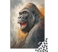 1000 Piece Jigsaw Puzzle, Smiling Gorilla Portrait, 38x26cm/1000pcs, for Adults, Family Activity, Relaxing Evenings And Couples And Families