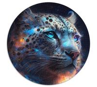1000 Piece Jigsaw Puzzle Snow Leopard Nebula 1000 Piece Round Jigsaw Puzzles for Adults Perfect for Teenagers & Home Decor 67.5x67.5cm
