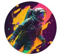 1000-Piece Jigsaw Puzzle Space Astronaut 1000 Piece Round Jigsaw Puzzles for Adults Brain Teaser, Adult Game, Family Interactive Activity 1000pcs (67.5x67.5cm)