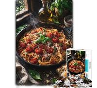 1000 Piece Jigsaw Puzzle, Spaghetti with Cherry Tomatoes and Basil