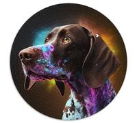 1000 Piece Jigsaw Puzzle Spirit Dog Round Jigsaws 1000 Pieces for Adults Relaxing Entertainment, Home Decor 67.5x67.5cm