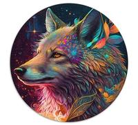 1000-Piece Jigsaw Puzzle Spirit Wolf Round JigsawPuzzle 1000 Pieces for Adults Interactive Family Game, Brain Challenge, Educational Toy (67.5x67.5cm)