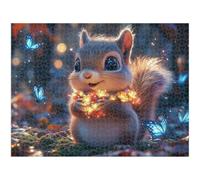 1000 Piece Jigsaw Puzzle, Squirrel & Butterfly Wooden Wall Art, 1T#827