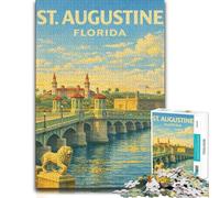 1000 Piece Jigsaw Puzzle, St. Augustine Travel Poster - Vintage Histori
