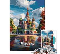 1000 Piece Jigsaw Puzzle St. Basil's Cathedral Moscow Family Game Brain Intelligence Challenge Addictive Toys Great Gifts for Games Enhance Memory (size 38x26cm)