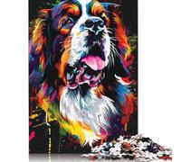 1000 Piece Jigsaw Puzzle St Bernard Dog Art Puzzle for Adults Cardboard Puzzles Educational Game Challenge Toy Size : 38x26cm