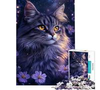 1000 Piece Jigsaw Puzzle Starry Cat's Gaze Puzzle For Teenagers Pattern Assembly Train Your Brain And Hands Gifts for Friends And Family (Size 50x75cm)