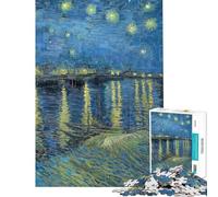 1000 Piece Jigsaw Puzzle Starry Night Over The Rhone Puzzle For Teenagers Pattern Assembly Train Your Brain And Hands Gifts for Friends And Family (Size 38x26cm)