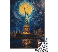 1000 Piece Jigsaw Puzzle, Statue of Liberty Night, 38x26cm/1000pcs, for Adults, Indoor Puzzle Activity, Home Relaxation And Time at Home