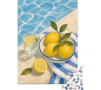 1000 Piece Jigsaw Puzzle, Summer Lemons by The Pool, 52x38cm/1000pcs, for Adults, Thoughtful Gift Idea, Screen-Free Leisure And Time at Home