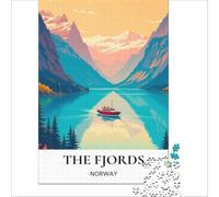 1000 Piece Jigsaw Puzzle Sunset in The Fjords | Stress Reliever Educational Family Game gifts for friends and family 50x75cm