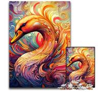 1000 Piece Jigsaw Puzzle Swan Wooden Jigsaw Puzzles Relax & Challenge, Colorful Home Decor Art, for Friends 50x75CM/19.68x29.52inch