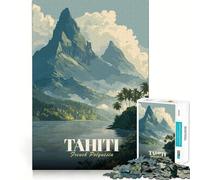 1000 Piece Jigsaw Puzzle Tahiti French Polynesia Travel Poster Flawless Fit Art Brain Boosting Play Rest Time Play Christmas Wall Art (50x75cm)