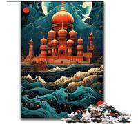 1000 Piece Jigsaw Puzzle Taj Mahal Sailing on Wave Puzzle Made of cardboard, Ideal for Office, Bedroom, Living Room Decor 1000pcs(26x38cm)
