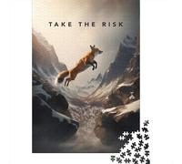 1000 Piece Jigsaw Puzzle, Take The Risk Motivation, 52x38cm/1000pcs, for Adults, Indoor Puzzle Activity, Weekend Downtime And Time at Home