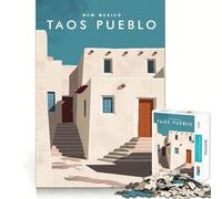 1000 Piece Jigsaw Puzzle Taos Pueblo New Mexico Neat Edge Decor Problem Solve Fun Easy Time Fun Xmas Decor Gift (50x75cm)