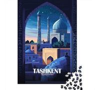 1000 Piece Jigsaw Puzzle, Tashkent, Uzbekistan Cityscape Illustration, 70x50cm/1000pcs, for Adults, Shared Puzzle Activity, Relaxing Evenings And Time Together