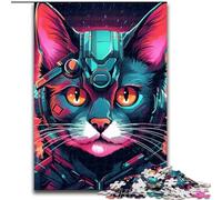 1000 Piece Jigsaw Puzzle Tech Cat cardboard Jigsaw Puzzles for Adults Colourful, Fun, Challenging & Brainteasing (Size 26x38 cm)