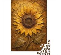 1000 Piece Jigsaw Puzzle, Textured Sunflower Artwork, 70x50cm/1000pcs, for Adults, Idea, Family Activity And Holiday Downtime