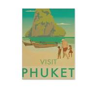 1000 Piece Jigsaw Puzzle,Thailand Phuket Island Vintage Travel Poster,Adults Children Paper Toy Educational Game 38x52cm-BK45