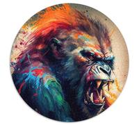 1000-Piece Jigsaw Puzzle The Angry Ape 1000 Piece Round Jigsaw Puzzles for Adults Brain Teaser, Adult Game, Family Interactive Activity 1000pcs (67.5x67.5cm)