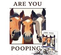 1000 Piece Jigsaw Puzzle The Horse Bathroom Invasion Puzzle For Teenagers Pattern Assembly Train Your Brain And Hands Gifts for Friends And Family (38x26cm)