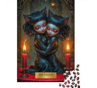 1000 Piece Jigsaw Puzzle, The Lovers Tarot Card, 52x38cm/1000pcs, for Adults, Indoor Puzzle Activity, Weekend Downtime And Time at Home