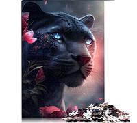 1000 Piece Jigsaw Puzzle The Pink Black Panther Puzzle for Adults Cardboard puzzles Jigsaw Puzzles for Adults Educational Game Challenge Toy （Size 26x38cm）