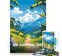 1000 Piece Jigsaw Puzzle The Snowman Trek, Bhutan Fine Edge Craft Brain Skill Play Relax Game Play Christmas Art Gift(38x26cm)