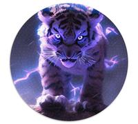1000 Piece Jigsaw Puzzle Tiger Round Cardboard Puzzles Family Bonding Activity,Unique Gift for Holidays & Birthdays (Size 67.5x67.5cm)