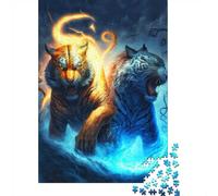 1000 Piece Jigsaw Puzzle, Tiger Spirit Energy Artwork, 70x50cm/1000pcs