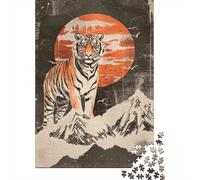 1000 Piece Jigsaw Puzzle, Tiger Wall Art Print-4, 38x26cm/1000pcs, for Adults, Indoor Puzzle Activity, Weekend Downtime And Time at Home