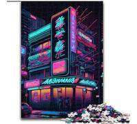 1000 Piece Jigsaw Puzzle Tokyo Neon Japanese Challenging Puzzles Family Interaction & Brain Challenge, Family Activity Challenge Size 50X75CM