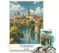 1000 Piece Jigsaw Puzzle Toledo Medieval City | Perfect decoration Difficult and Challenge Christmas Birthday Gifts 75x50cm