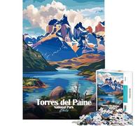 1000 Piece Jigsaw Puzzle Torres Del Paine National Park Chile Family Game Brain Intelligence Challenge Addictive Toys Great Gifts for Games Enhance Memory (size 38x26cm)
