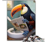 1000-Piece Jigsaw Puzzle Toucan Reading Newspaper Puzzles for Adults Relaxing Entertainment, Home Decor (Size 26x38cm)