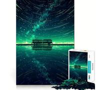 1000 Piece Jigsaw Puzzle Train Across The Emerald Sky Fine Edge Craft Brain Skill Play Relax Game Play Christmas Art Gift(38x26cm)