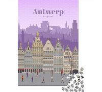 1000 Piece Jigsaw Puzzle, Travel to Antwerp, 38x26cm/1000pcs