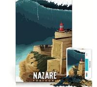1000 Piece Jigsaw Puzzle Travel to Nazare Sharp Cut Art Logic Thinking Play Chill Time Play Birthday Fun Gift (50x75cm)