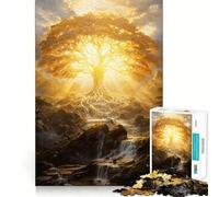 1000 Piece Jigsaw Puzzle Tree of Eternal Light Flawless Fit Art Brain Boosting Play Rest Time Play Christmas Wall Art (38x52cm)