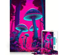 1000 Piece Jigsaw Puzzle Trippy Magic Mushrooms Art Fine Edge Craft Brain Skill Play Relax Game Play Christmas Art Gift(38x26cm)