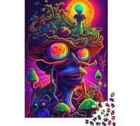 1000 Piece Jigsaw Puzzle Trippy Mushrooms 3 Jigsaws Puzzles Wooden Puzzle Assembly Toy Family Interactive Game 1000pcs (75x50cm)