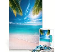1000 Piece Jigsaw Puzzle Tropical Beach Paradise Neat Edge Decor Problem Solve Fun Easy Time Fun Xmas Decor Gift (50x75cm)