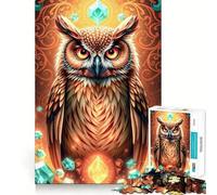 1000 Piece Jigsaw Puzzle Turquoise Owl Stonimal Sharp Cut Art Logic Thinking Play Chill Time Play Birthday Fun Gift(38x26cm)