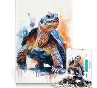 1000 Piece Jigsaw Puzzle Turtle Watercolor Sharp Cut Art Logic Thinking Play Chill Time Play Birthday Fun Gift(38x26cm)
