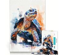 1000 Piece Jigsaw Puzzle Turtle Watercolor Sharp Cut Art Logic Thinking Play Chill Time Play Birthday Fun Gift (50x75cm)